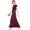 Adrianna Papell Women’s One Size Boat Neck Short Sleeve Blouson Beaded Gown(Cassis)