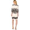 Adrianna Papell Womens Scroll Lace Short Dress(Ivory/Black)