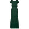 Adrianna Papell Women’s Short Sleeve Blouson Beaded Gown(Dusty Emerald)