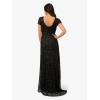 Adrianna Papell Womens Short-Sleeve All Over Sequin Gown(Black)