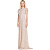Adrianna Papell Womens Short-Sleeve All Over Sequin Gown(Blush)