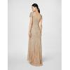 Adrianna Papell Womens Short-Sleeve All Over Sequin Gown(Champagne/Gold)