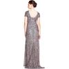 Adrianna Papell Womens Short-Sleeve All Over Sequin Gown(Lead)