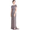 Adrianna Papell Womens Short-Sleeve All Over Sequin Gown(Lead)