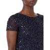 Adrianna Papell Womens Short-Sleeve All Over Sequin Gown(Navy)