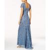 Adrianna Papell Womens Short-Sleeve All Over Sequin Gown(Nile)