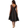 Adrianna Papell Women’s Sleeveless Mid-Length Party Dress with V-Back(Black)