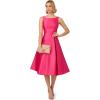 Adrianna Papell Women’s Sleeveless Mid-Length Party Dress with V-Back(Electric Pink)
