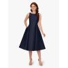 Adrianna Papell Women’s Sleeveless Tea Length Dress, Midnight, 4