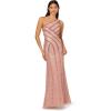 Adrianna Papell Women’s Bead Mesh Long Dress(Candied Ginger)