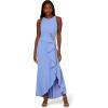 Adrianna Papell Women’s Beaded Crepe Halter Gown(Electric Ice)