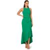 Adrianna Papell Women’s Beaded Crepe Halter Gown(Vivid Green)