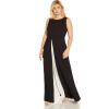 Adrianna Papell Women’s Crepe Overlay Jumpsuit, Black/Ivory, 2(Black/Ivory)