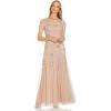 Adrianna Papell Womens Floral Beaded Godet Gown(Blush)