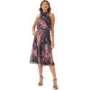 Adrianna Papell Womens Floral Chiffon Halter Dress(Black Multi)