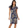 Adrianna Papell Women’s Foil Lace Sheath(Navy/Gold)