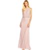 Adrianna Papell Womens Halter Blouson Beaded Gown(Blush)