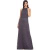 Adrianna Papell Womens Halter Blouson Beaded Gown(Gunmetal)