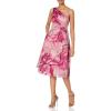 Adrianna Papell Women’s Jacquard Midi Dress(Pink Multi)