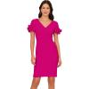 Adrianna Papell Womens Knit Crepe Short Dress(Pink Flambe)