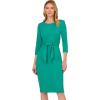 Adrianna Papell Womens Knit Crepe Tie Waist SheathDress(Botanic Green)