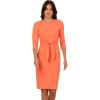 Adrianna Papell Womens Knit Crepe Tie Waist SheathDress(Orange Coral)