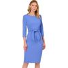 Adrianna Papell Womens Knit Crepe Tie Waist SheathDress(Precious Peri)