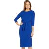 Adrianna Papell Womens Knit Crepe Tie Waist SheathDress(Violet Cobalt)