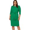Adrianna Papell Womens Knit Crepe Tie Waist SheathDress(Vivid Green)