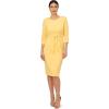 Adrianna Papell Womens Knit Crepe Tie Waist SheathDress(Warm Sun)