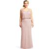 Adrianna Papell Women’s Long Blouson Dress(Blush)