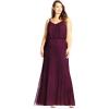 Adrianna Papell Women’s Long Blouson Dress(Cassis)