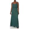 Adrianna Papell Women’s Long Blouson Dress(Dusty Emerald)