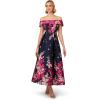 Adrianna Papell Women’s Off-Shoulder Dress(Navy/Pink Multi)
