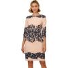 Adrianna Papell Womens Scroll Lace Short Dress(Blush/Navy)