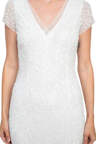 imageAdrianna Papell Womens Beaded Mermaid GownSpecial Occasion DressGrey