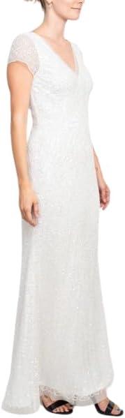 imageAdrianna Papell Womens Beaded Mermaid GownSpecial Occasion DressGrey