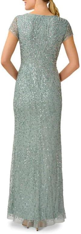 imageAdrianna Papell Womens Beaded Mermaid GownSpecial Occasion DressGrey