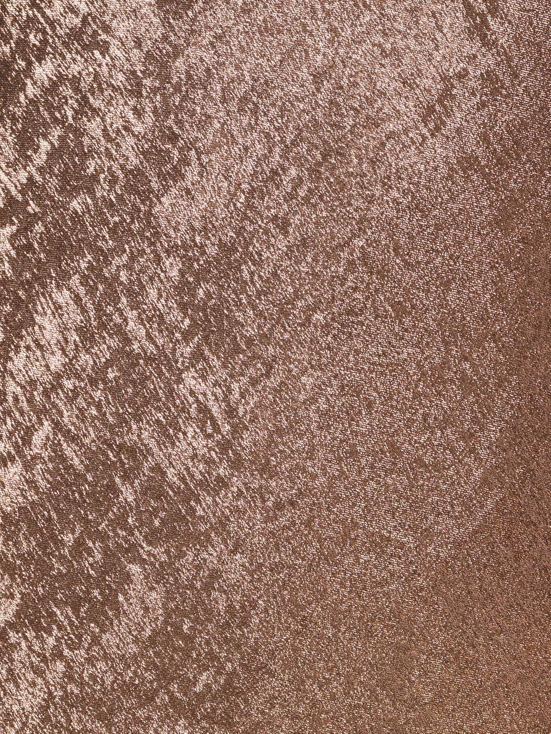 imageAdrianna Papell Womens Foiled Woven Halter GownMocha