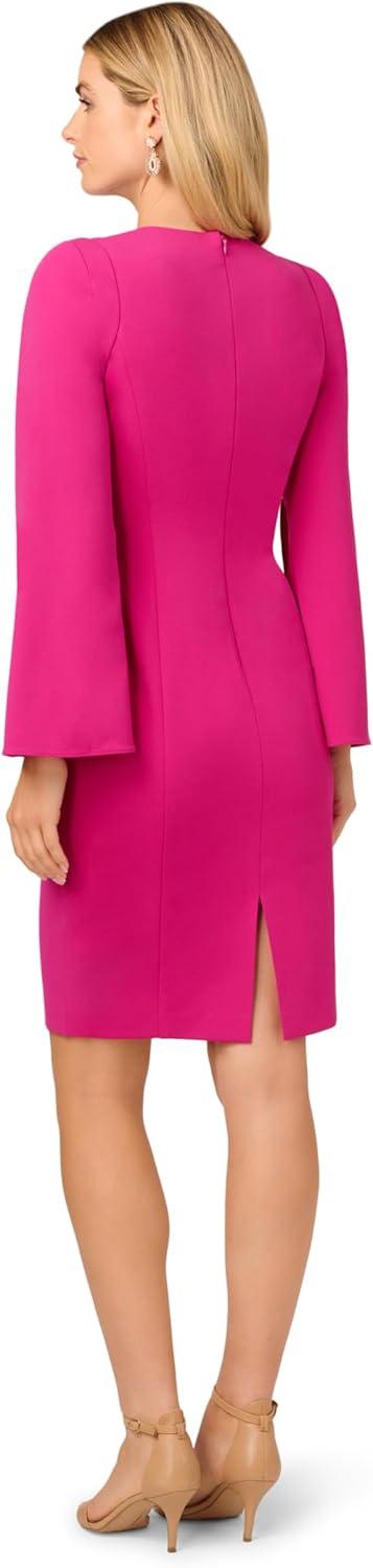 imageAdrianna Papell Womens Knit Crepe Jewel Short DressBerry Rose