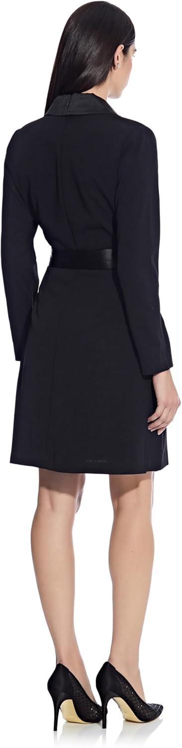 imageAdrianna Papell Womens Knit Crepe Tuxedo Aline DressBlack