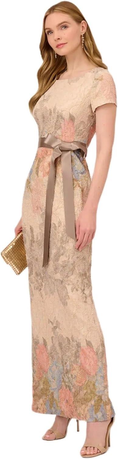 imageAdrianna Papell Womens Mateleasse Column GownBlush Multi