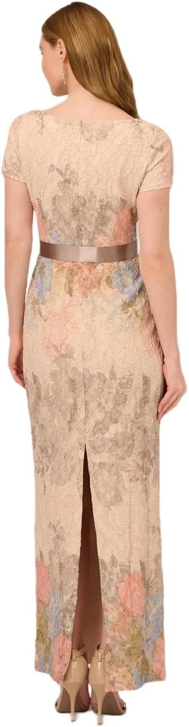 imageAdrianna Papell Womens Mateleasse Column GownBlush Multi