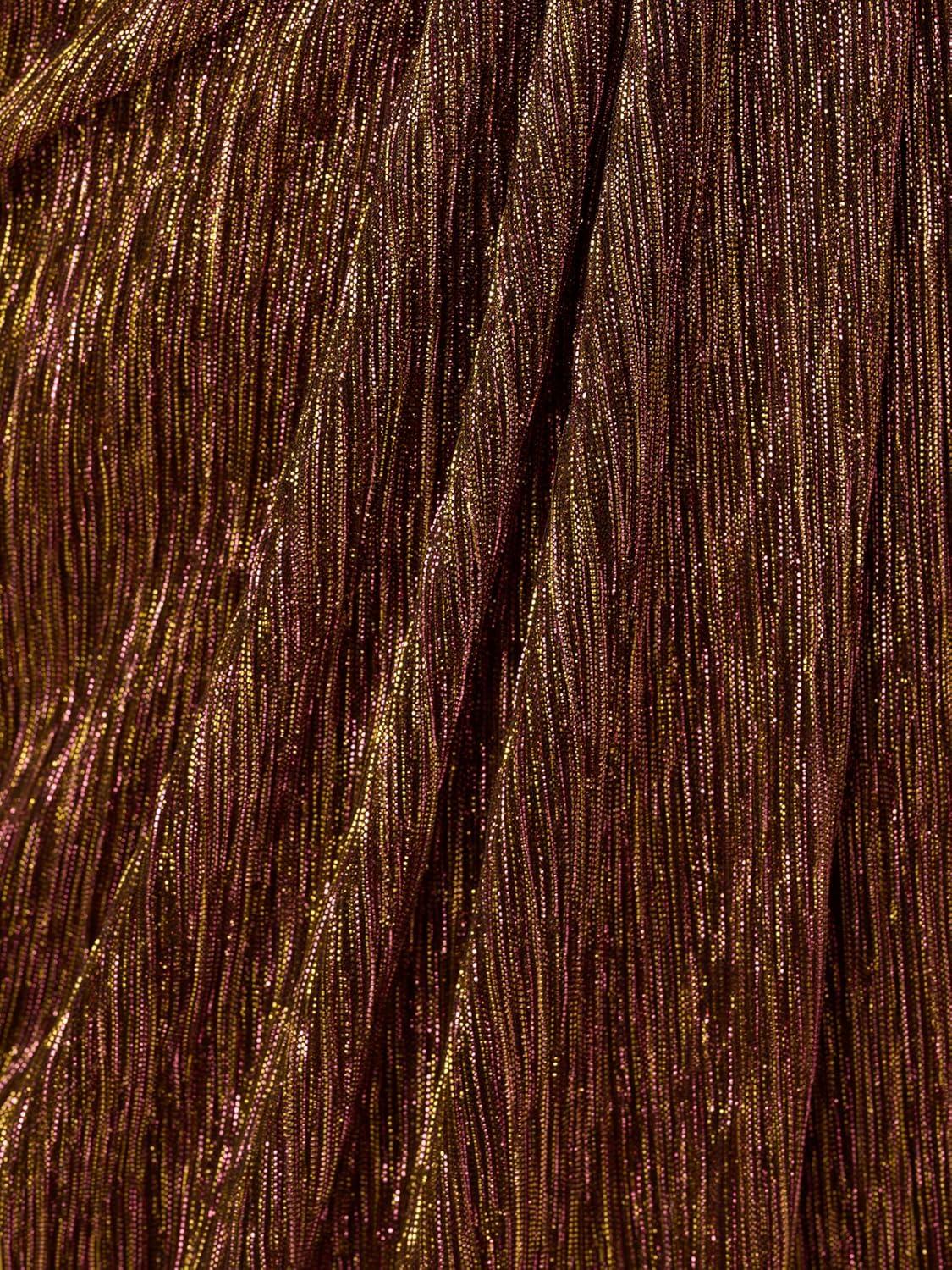 imageAdrianna Papell Womens Metallic Mesh Draped GownCopper