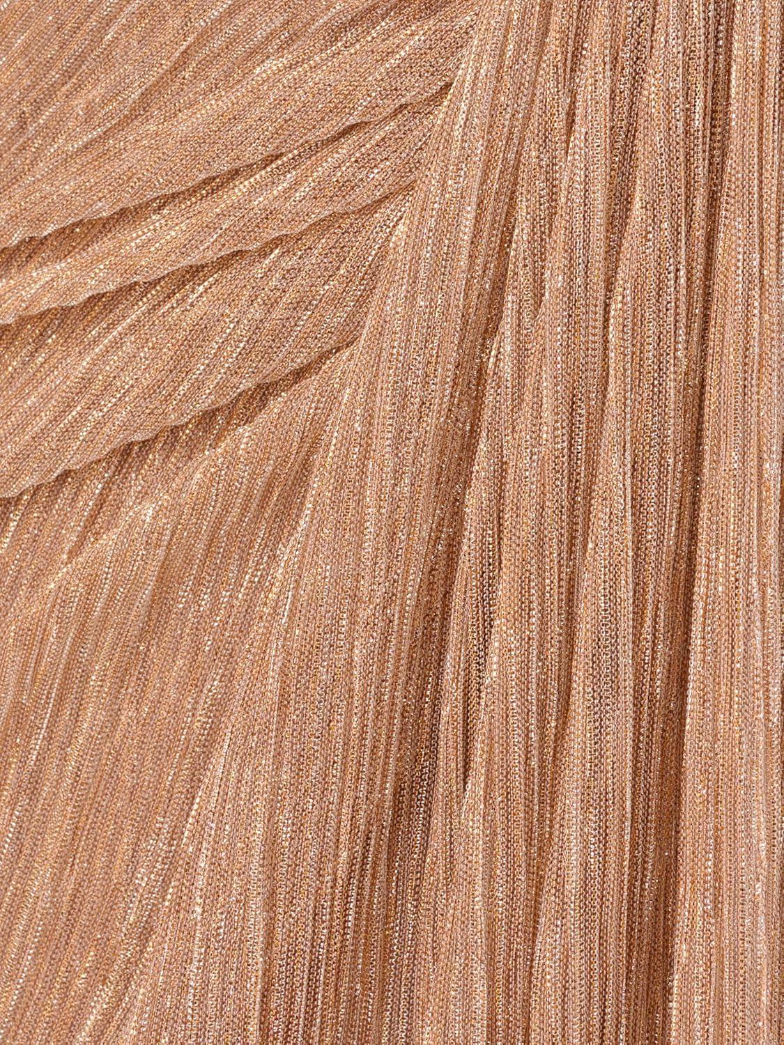 imageAdrianna Papell Womens Metallic Mesh Draped GownLight Gold