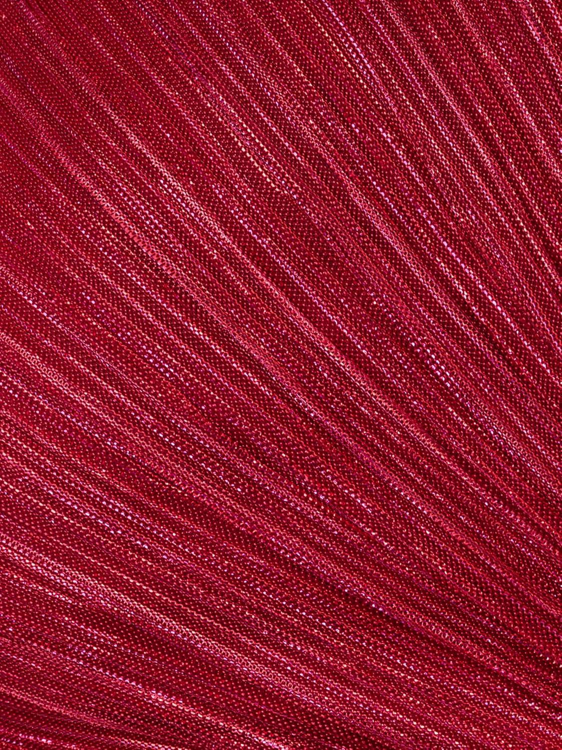 imageAdrianna Papell Womens Metallic Mesh Draped GownScarlet