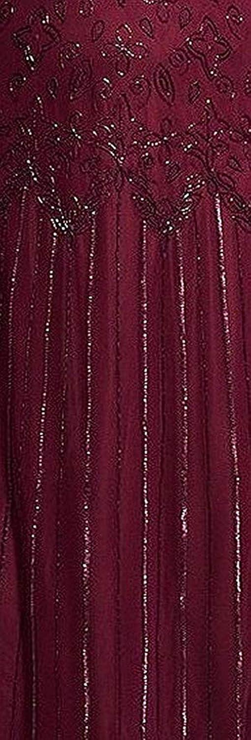 imageAdrianna Papell Womens Short Sleeve Beaded GownCassis