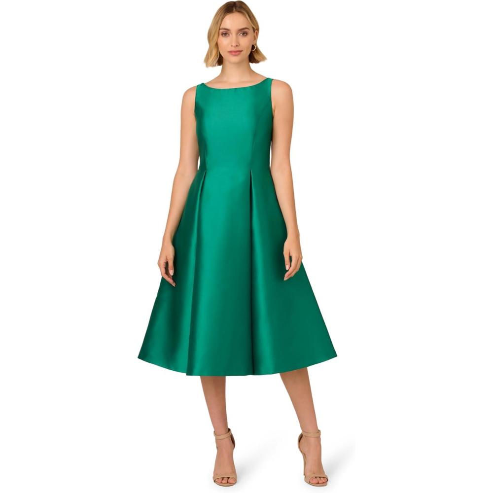 imageAdrianna Papell Womens Sleeveless Tea Length Dress Vivid Emerald