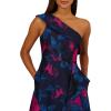 Adrianna Papell One Shoulder Floral Jacquard A Line Gown