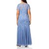 Adrianna Papell Women’s Bead Long Dress with Godets(French Blue)